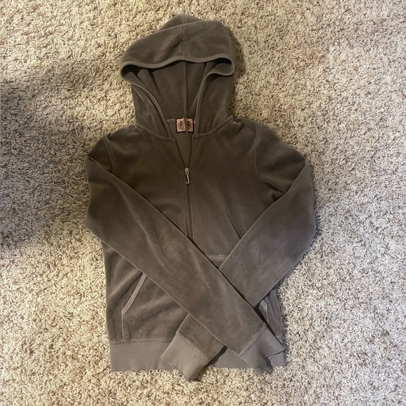 COPY - Grey Juicy Velour Hoodie - Picture 3 of 4
